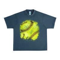 Midnight Navy Softball background Urban Heavy Tee - HowdyJamesFarm