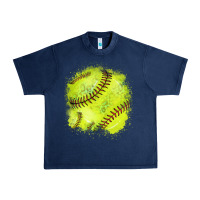 Navy Softball background Urban Heavy Tee - HowdyJamesFarm
