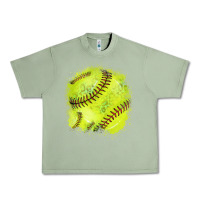 Oil Green Softball background Urban Heavy Tee - HowdyJamesFarm
