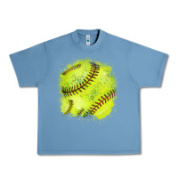 Pebble Blue Softball background Urban Heavy Tee - HowdyJamesFarm
