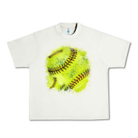 Pistachio Softball background Urban Heavy Tee - HowdyJamesFarm