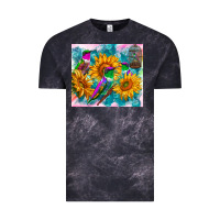 Cloud Black hummingbirds sunflower Vintage Tee - TumblerDesignByShophia