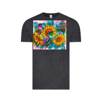 Vintage Black hummingbirds sunflower Vintage Tee - TumblerDesignByShophia