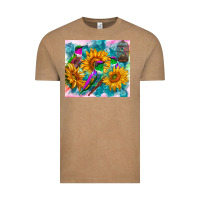 Vintage Coffee hummingbirds sunflower Vintage Tee - TumblerDesignByShophia