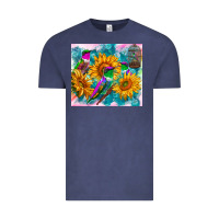Vintage Denim hummingbirds sunflower Vintage Tee - TumblerDesignByShophia