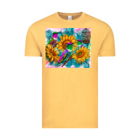 Vintage Mustard hummingbirds sunflower Vintage Tee - TumblerDesignByShophia