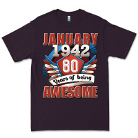 Plum january 1942 80 years of being awesome Premium Tee - Jasminsmagicworld
