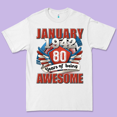 January 1942 80 Years Of Being Awesome Premium Tee Designed By Jasminsmagicworld