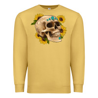 Antique Gold skull flowers and gemstone Premium Sweatshirt - Artiststas