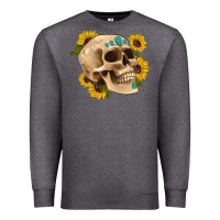Charcoal Heather skull flowers and gemstone Premium Sweatshirt - Artiststas