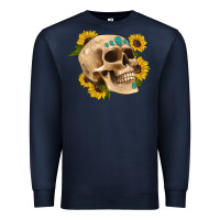 Navy skull flowers and gemstone Premium Sweatshirt - Artiststas