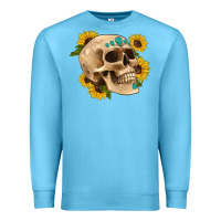 Ocean Blue skull flowers and gemstone Premium Sweatshirt - Artiststas
