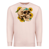 Pale Pink skull flowers and gemstone Premium Sweatshirt - Artiststas