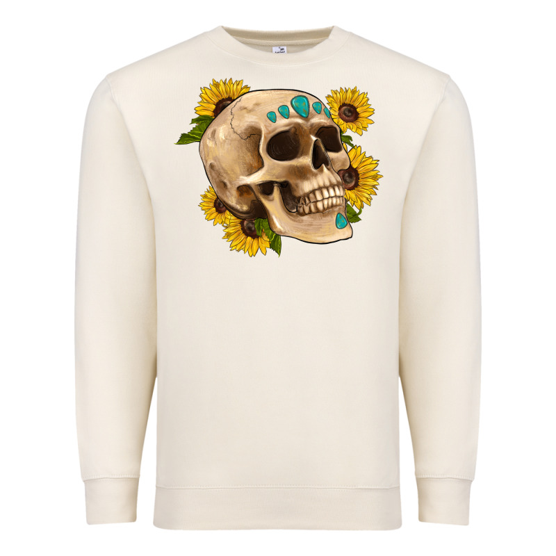 Skull Flowers And Gemstone Premium Sweatshirt by Artiststas | Teevron