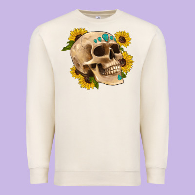 Skull Flowers And Gemstone Premium Sweatshirt Designed By Artiststas