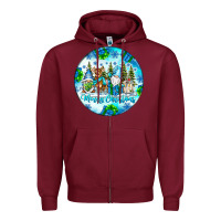 Burgundy merry christmas Zipper Hoodie - CowhideDigitalArt