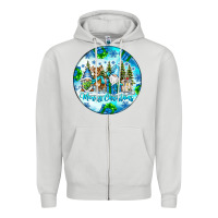 Dove Grey merry christmas Zipper Hoodie - CowhideDigitalArt