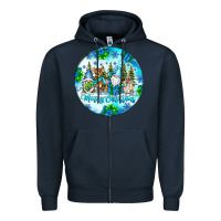 Navy merry christmas Zipper Hoodie - CowhideDigitalArt