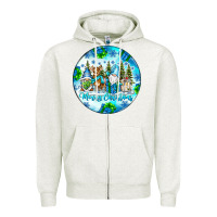 Oatmeal Heather merry christmas Zipper Hoodie - CowhideDigitalArt