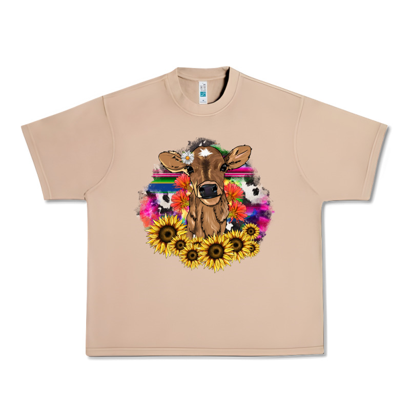 Baby Cow Flower Urban Heavy Tee by HowdyJamesFarm | Teevron