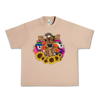 Burro Baby Cow flower Urban Heavy Tee - HowdyJamesFarm