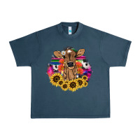 Midnight Navy Baby Cow flower Urban Heavy Tee - HowdyJamesFarm
