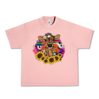 Salmon Baby Cow flower Urban Heavy Tee - HowdyJamesFarm