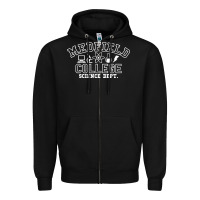 Black Medfield College Science Dept. Zipper Hoodie - minhPixels