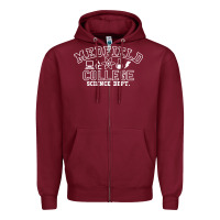 Burgundy Medfield College Science Dept. Zipper Hoodie - minhPixels