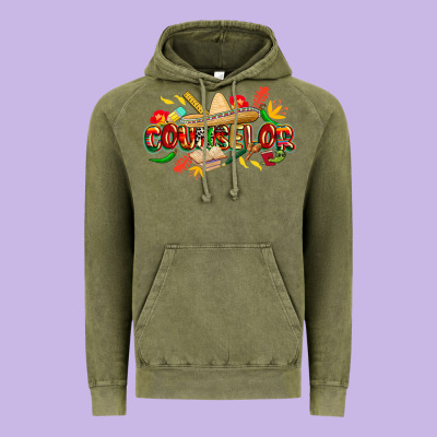 Cinco De Mayo Counselor Vintage Hoodie Designed By Cowgirlartshop