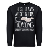 Black Clam Diggers Funny Quote Gift Long Beach Peninsula Premium Sweatshirt - minhPixels