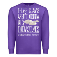 Purple Clam Diggers Funny Quote Gift Long Beach Peninsula Premium Sweatshirt - minhPixels