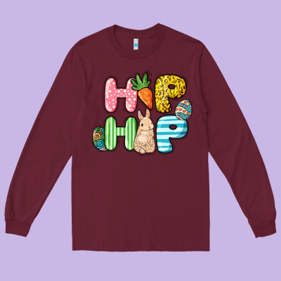 Hip Hop Easter Day Long Sleeve Tee Designed By Howdyjamesfarm