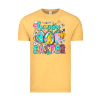 Vintage Mustard Happy Easter Egg Nurse Vintage Tee - HowdyJamesFarm