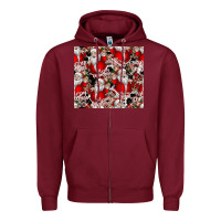 Burgundy Merry Christmas Zipper Hoodie - CowhideDigitalArt