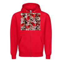 Red Merry Christmas Zipper Hoodie - CowhideDigitalArt