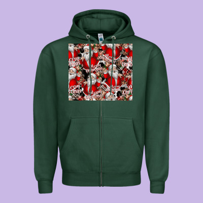 Merry Christmas Zipper Hoodie Designed By Cowhidedigitalart