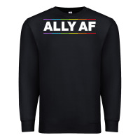 Black Ally AF Pride Rainbow Shirt  Proud LGBTQ Ally TShirt Premium Sweatshirt - minhPixels
