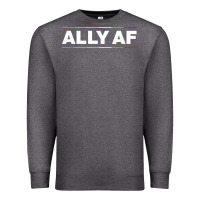 Charcoal Heather Ally AF Pride Rainbow Shirt  Proud LGBTQ Ally TShirt Premium Sweatshirt - minhPixels