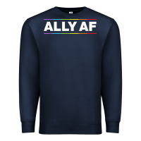 Navy Ally AF Pride Rainbow Shirt  Proud LGBTQ Ally TShirt Premium Sweatshirt - minhPixels