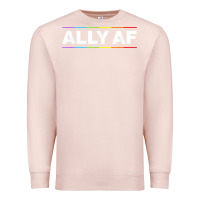 Pale Pink Ally AF Pride Rainbow Shirt  Proud LGBTQ Ally TShirt Premium Sweatshirt - minhPixels