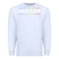White Ally AF Pride Rainbow Shirt  Proud LGBTQ Ally TShirt Premium Sweatshirt - minhPixels