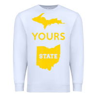 White Up Yours State Of Ohio Funny Anti Oh Pro Michigan Meme Premium Sweatshirt - minhPixels
