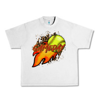 Lunar Rock Softball game day leopard fire and ball Urban Heavy Tee - HowdyJamesFarm