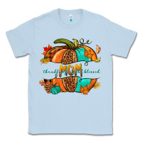 Dusty Blue thankful grateful blessed mom pumpkin Classic Tee - NancyCooperArtShop