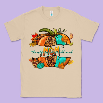 Thankful Grateful Blessed Mom Pumpkin Classic Tee Designed By Nancycooperartshop