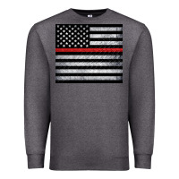 Charcoal Heather thin red line American flag metal floor Premium Sweatshirt - Artiststas