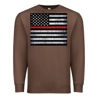 Chestnut thin red line American flag metal floor Premium Sweatshirt - Artiststas