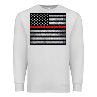 Dove Grey thin red line American flag metal floor Premium Sweatshirt - Artiststas