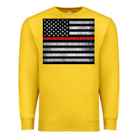 Lemon thin red line American flag metal floor Premium Sweatshirt - Artiststas